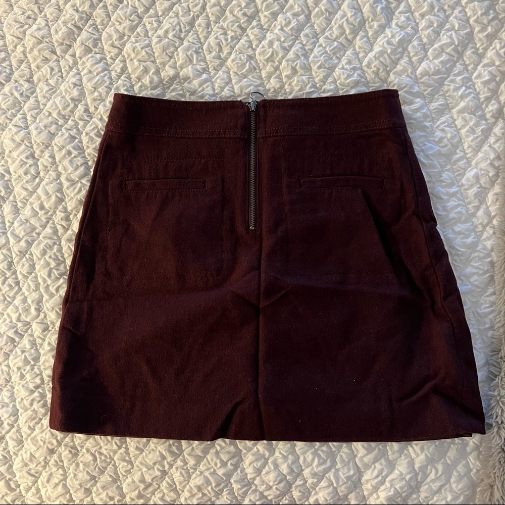 Madewell Plum Zipper Front Mini Skirt